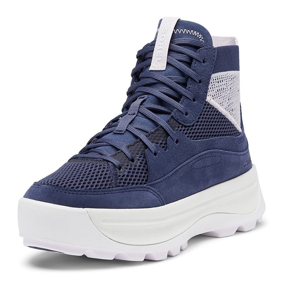 Sorel Ona 503 mid platform sneaker Nocturnal/Dreamy Size 9.5 women, BLUE leather - Picture 1 of 13